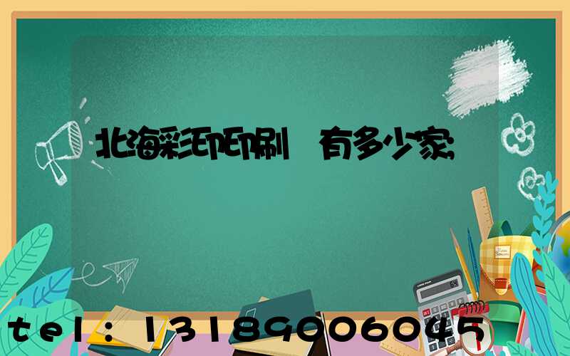 北海彩印印刷廠有多少家
