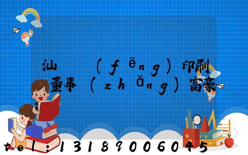 汕頭東風(fēng)印刷廠董事長(zhǎng)富豪