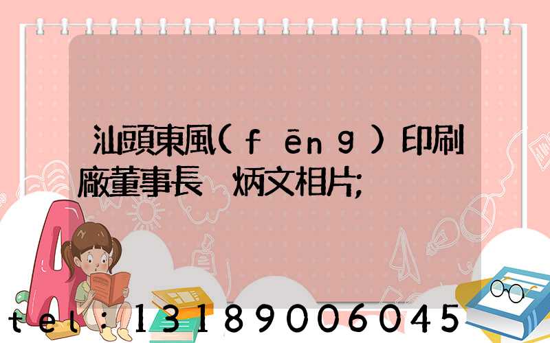 汕頭東風(fēng)印刷廠董事長黃炳文相片