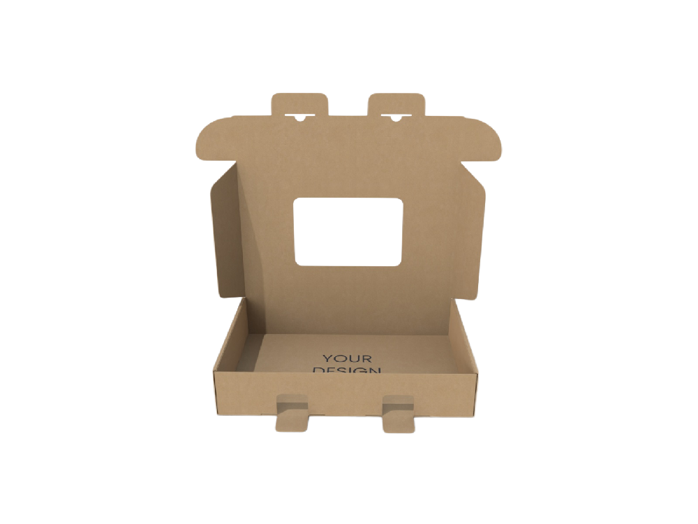 包裝印刷-開窗雙保險扣飛機盒型設(shè)計結(jié)構(gòu)圖